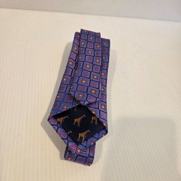 Ted Baker London Men's 100% Silk Purple Tie Geometric Square Diamond 3" x 59" - Picture 5 of 8